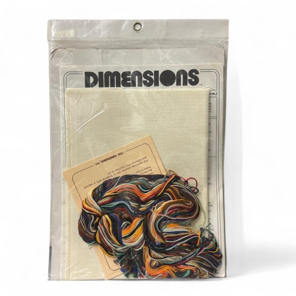 VTG 80s Norman Rockwell Spooners Cross Stitch Kit Dimensions 3502 Sealed - Picture 2 of 2